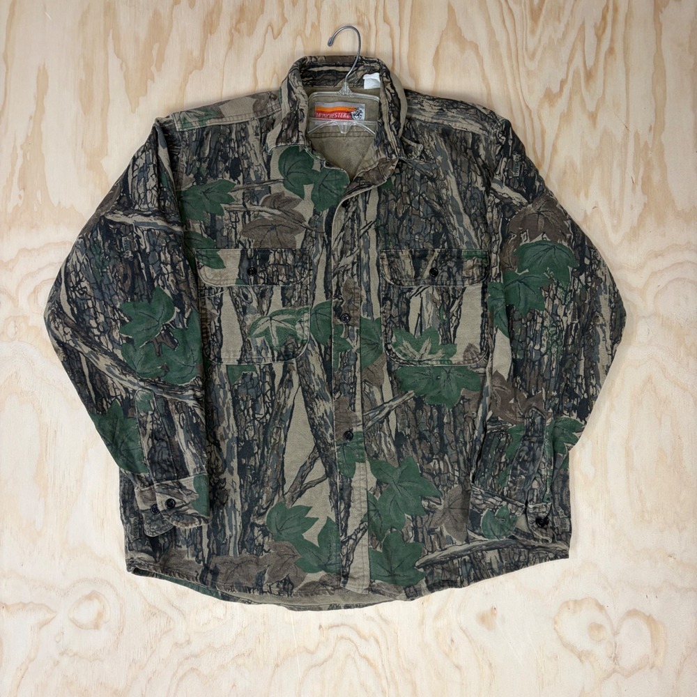 Winchester Mens Trebark Camo Button Up Shirt Long Sleeve Hunting Cotton L